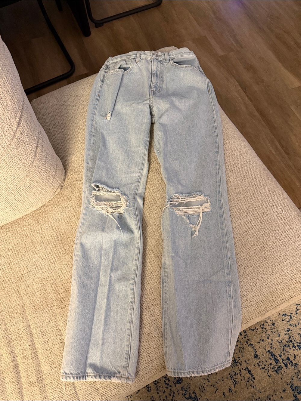 SLVRLAKE London Light Blue Distressed Women's Jeans